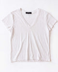 V Neck White Linen Shirt 1307 image 0