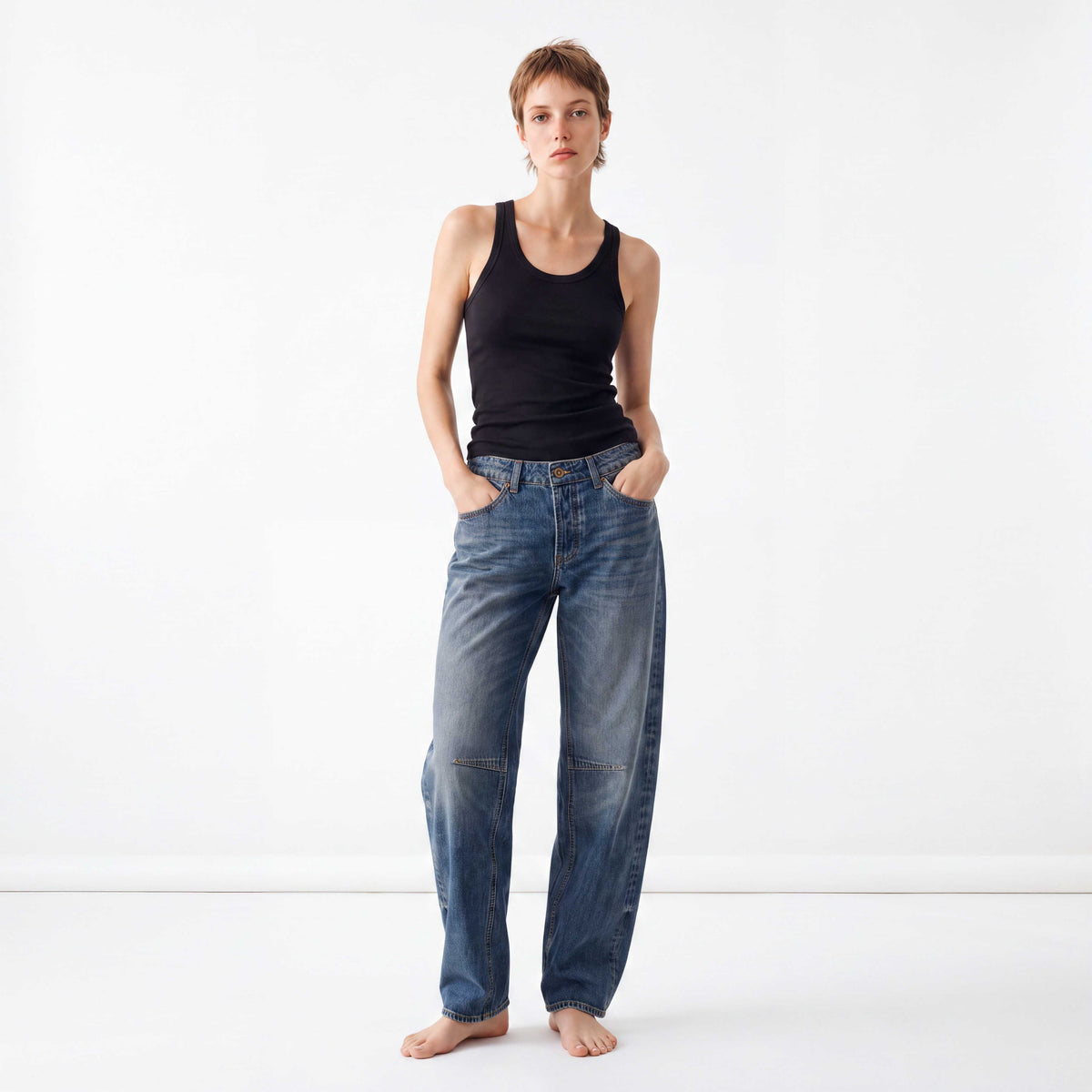Black Linen Tank Top 1305 image 1