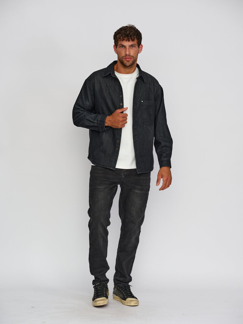 Pluto Black Denim Overshirt