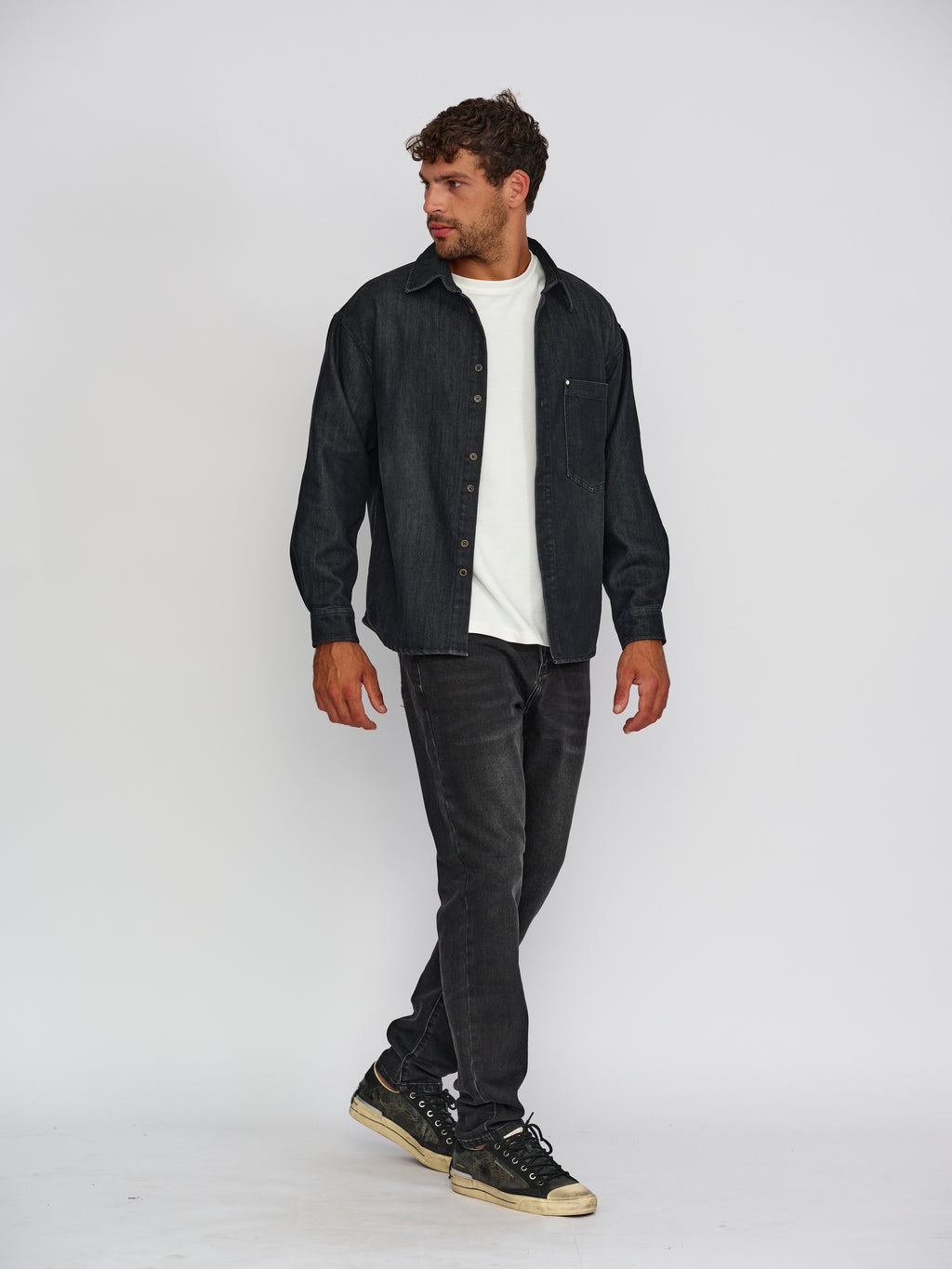 Pluto Black Denim Overshirt