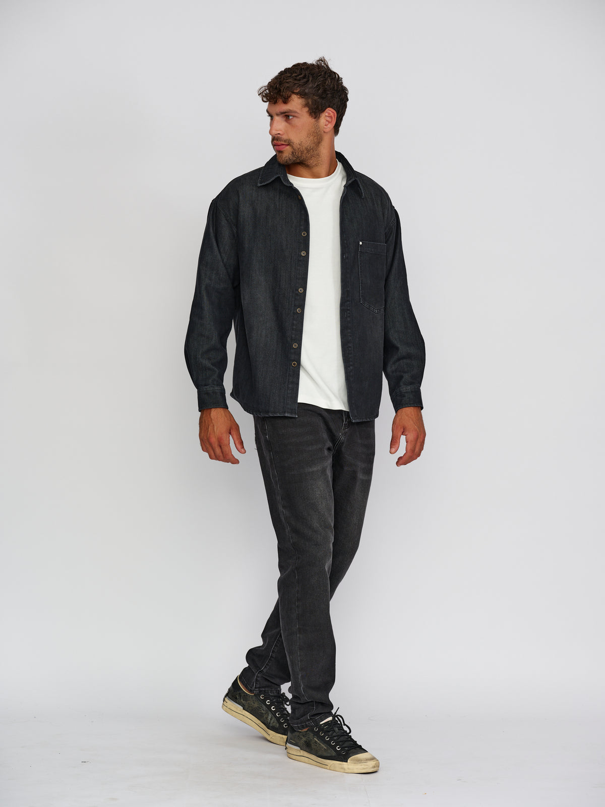 Pluto Black Denim Overshirt