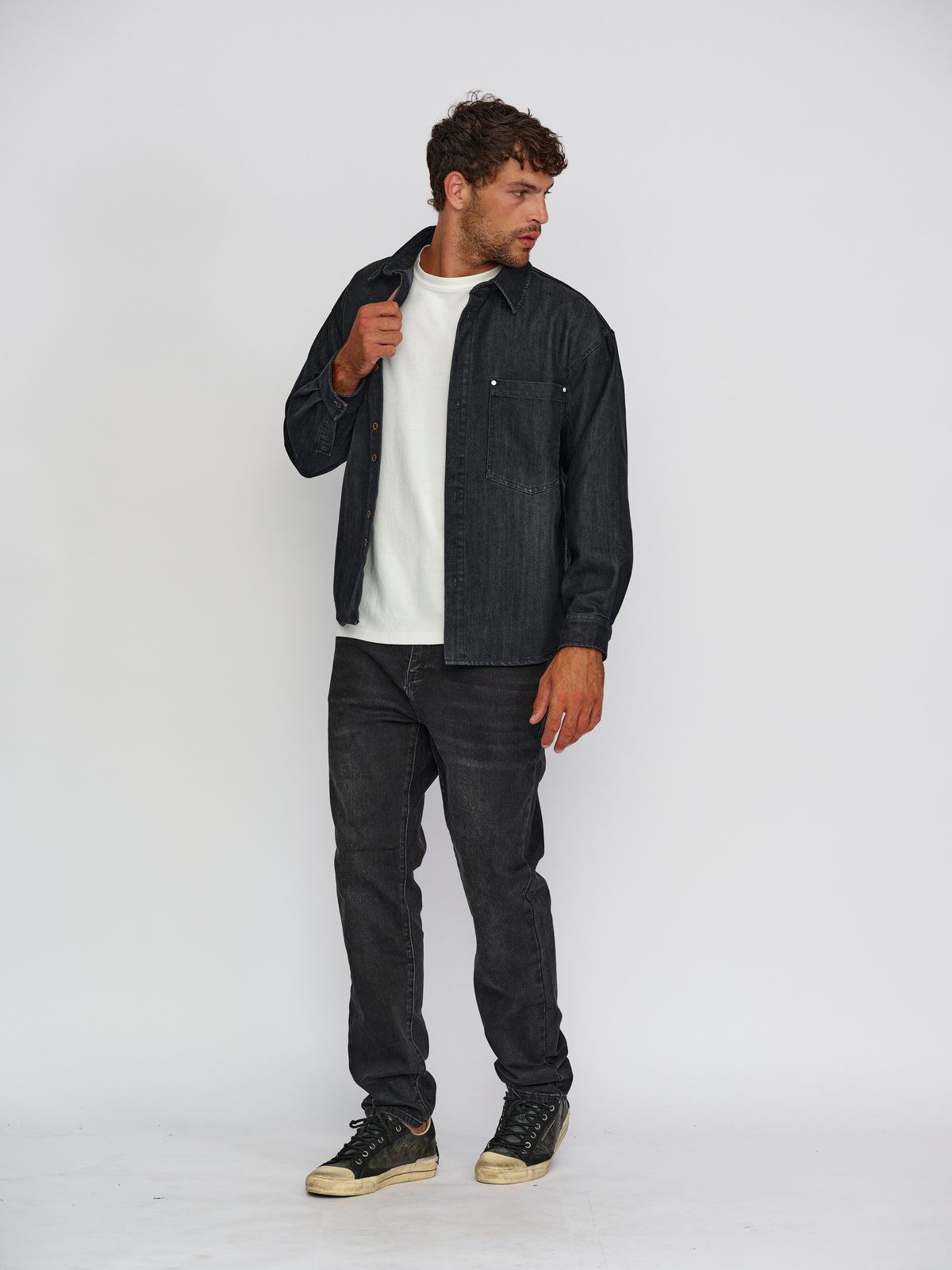 Pluto Black Denim Overshirt