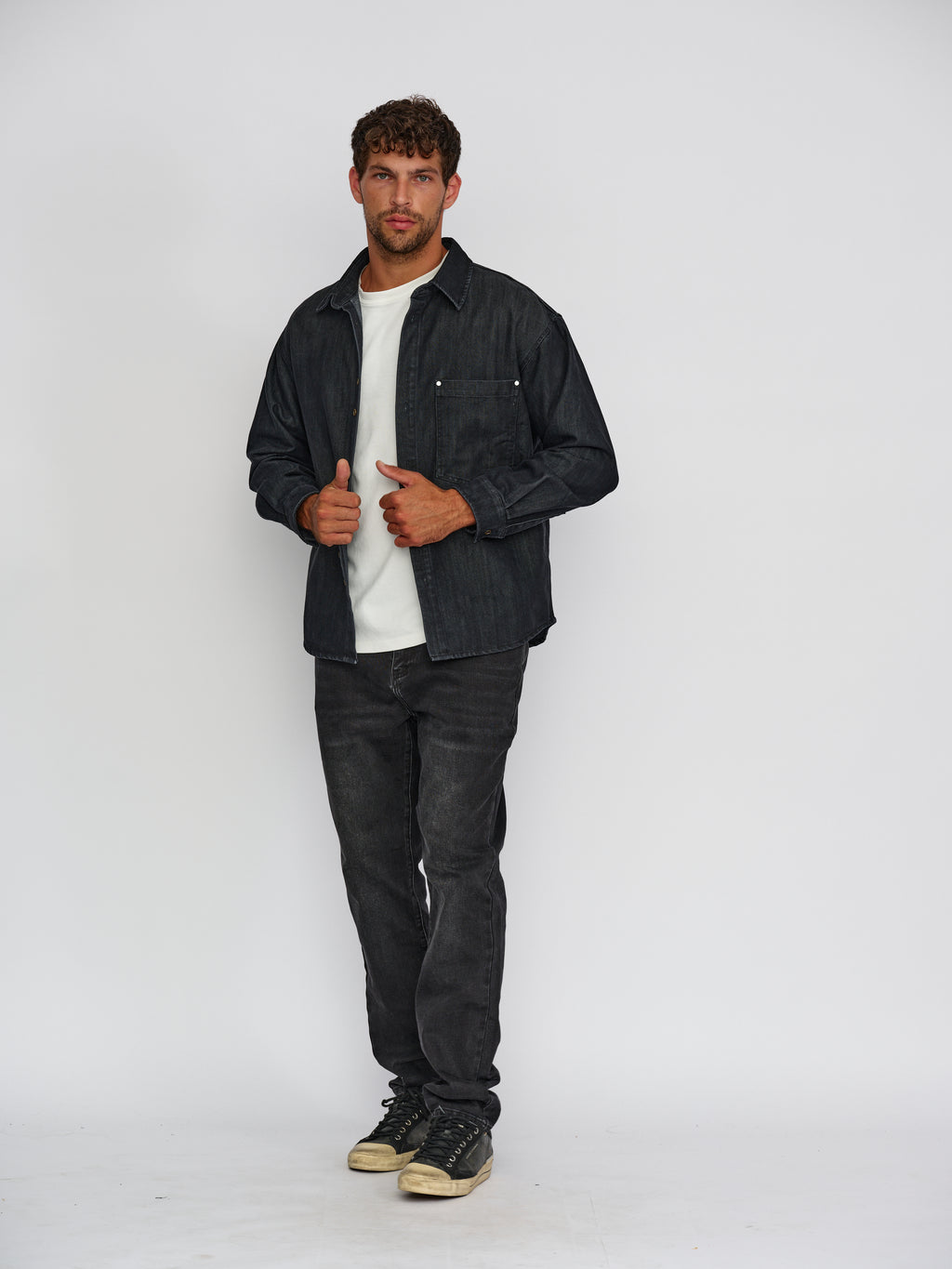 Pluto Black Denim Overshirt